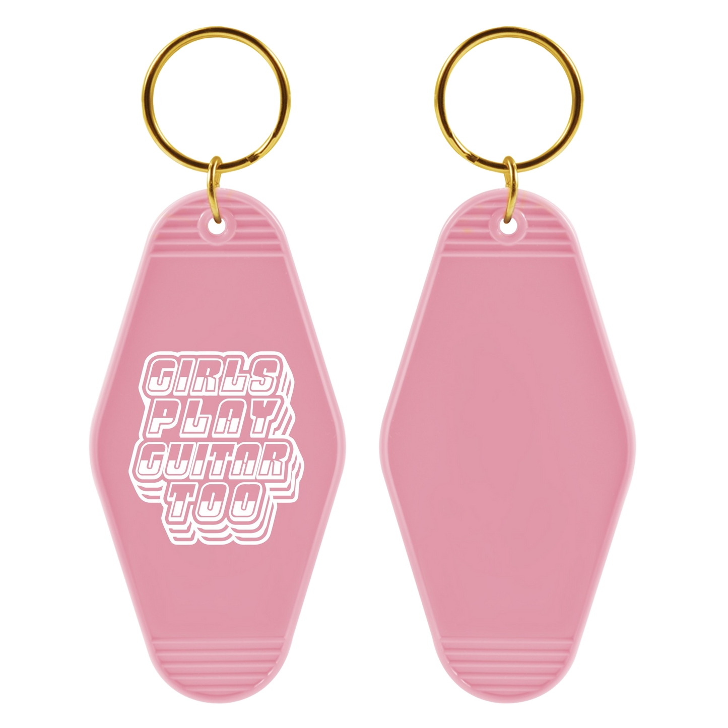 "Girls Play Guitar Too" Keychain